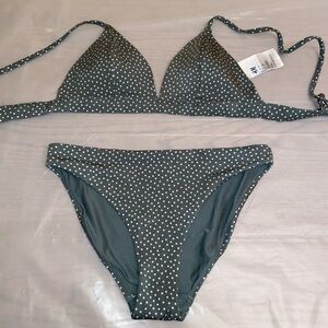 H&M Charcoal Polka Dot Bikini